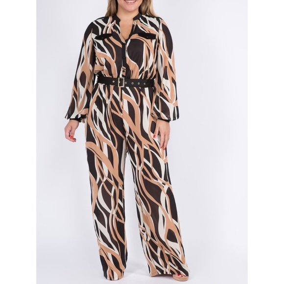 Neutral Print Jumpsuit - Picture 2 of 3